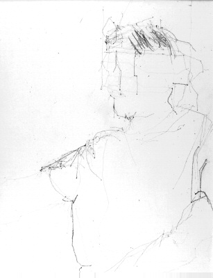 Self-portrait drawn under instruction from Abigail O'Brien; the worked was exhibited solely in audio form, in the 'NCAD 250' show in the RHA